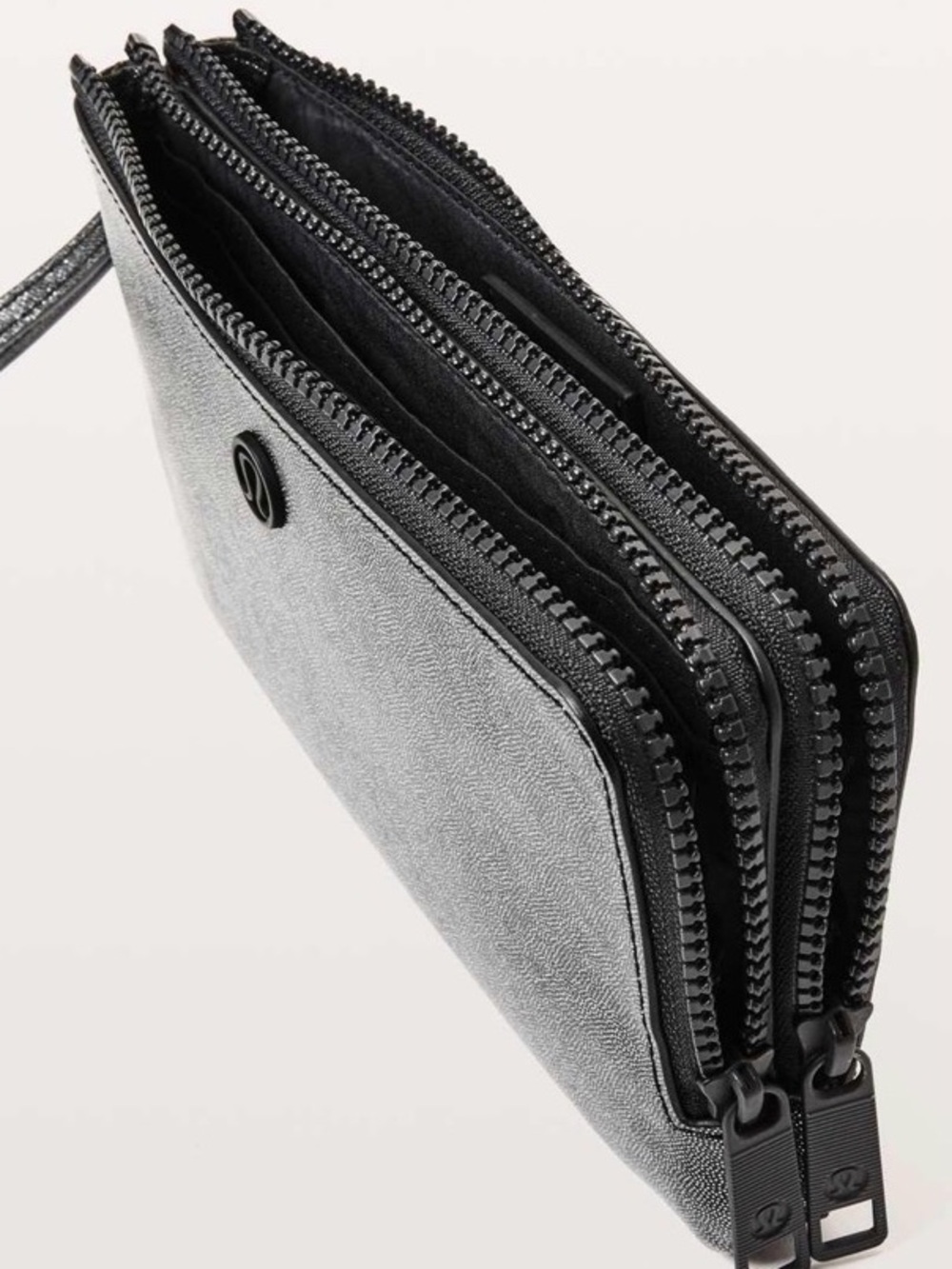 lululemon athletica Double Up Pouch | Double-Zip Wristlet Clutch | Silver